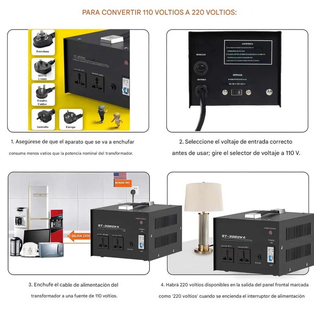 Infinité Convertidor/Transformador de Voltaje de 220 a 110 y 110 a 220 Mod. IF-ST2000W