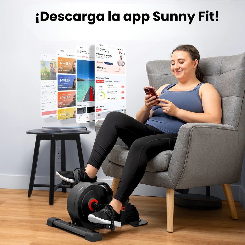 Sunny Health & Fitness Mini Bicicleta con Pedales de Ciclo Magnético Debajo del Escritorio SF-B0891SMART