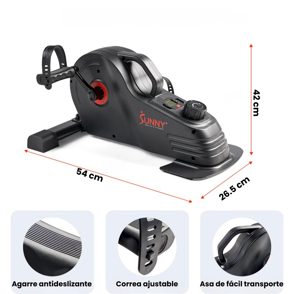 Sunny Health & Fitness Mini Bicicleta con Pedales de Ciclo Magnético Debajo del Escritorio SF-B0891SMART