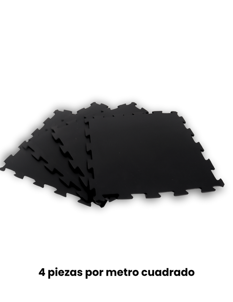 Infinité Piso Comercial 7 mm (+-1mm) 4 lozetas tipo rompecabezas 50x50 cm Negro IF-Piso-N7BLACK