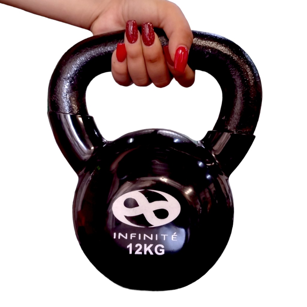 Infinité Pesa Rusa Kettlebell de Acero Cubierta de Vinil 12Kg (IF-K12)