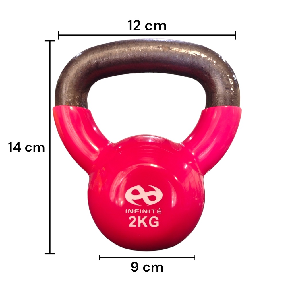 Infinité Pesa Rusa Kettlebell de Acero Cubierta de Vinil 2Kg (IF-K2)