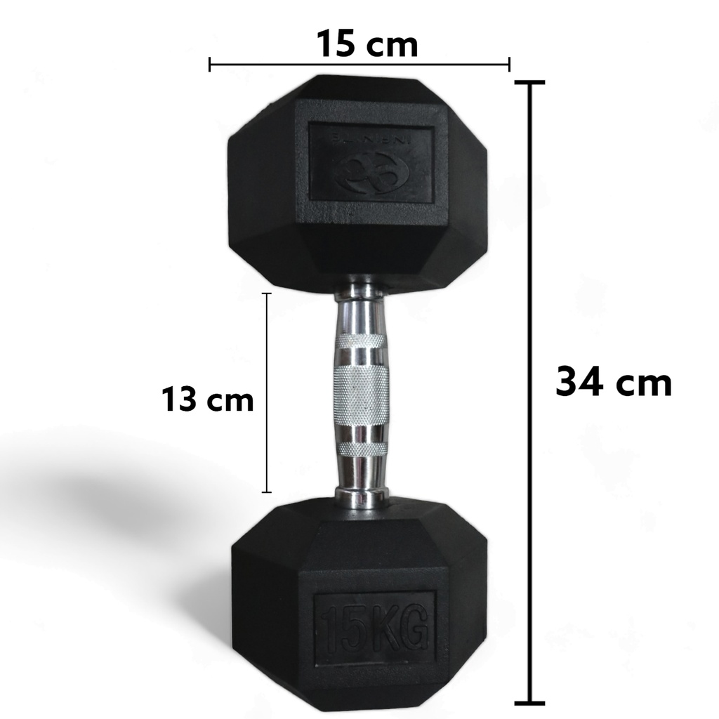 Infinité Par de Mancuerna Hexagonal Goma de alta Resistencia 15 Lb IF-HL15