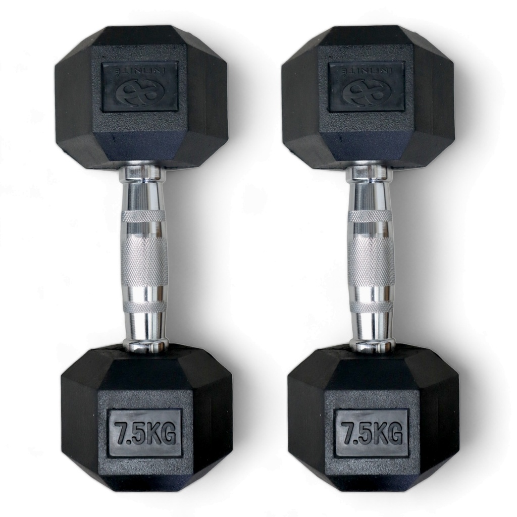 Dumbbell Hex/ Mancuerna Hexagonal  7.5 KG Marca Infinité