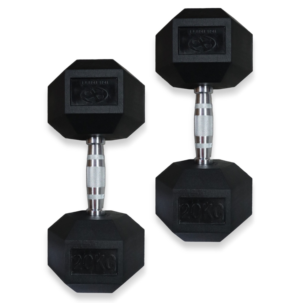 Dumbbell Hex/ Mancuerna Hexagonal 20 KG Marca Infinité PAR 