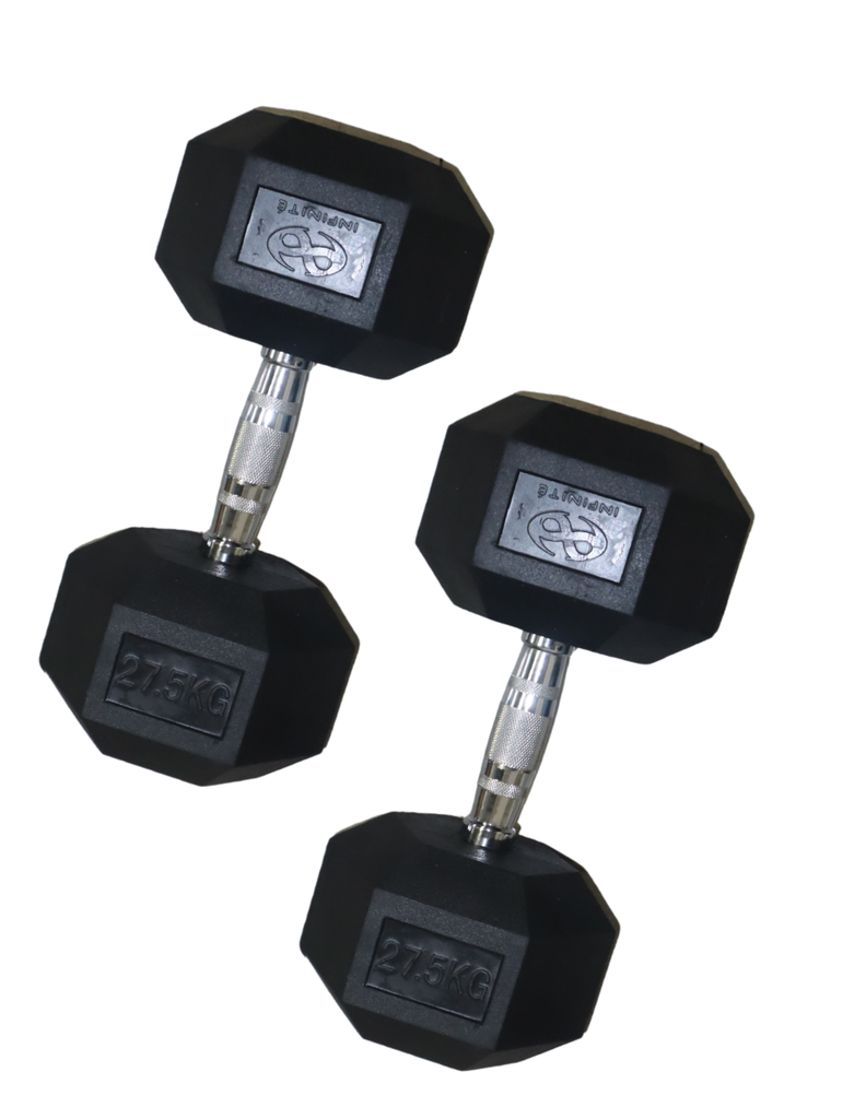 Dumbbell Hex/ Mancuerna Hexagonal 27.5 KG Marca INFINITé 