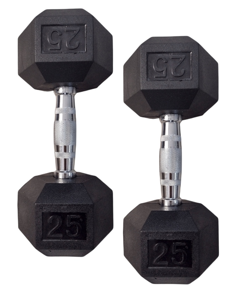 MANCUERNAS HEXAGONALES DE GOMA 25 LIBRAS PAR INFINITE 