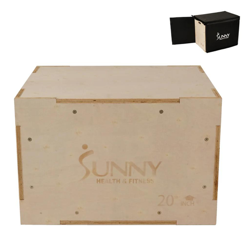 [SF-NO.084] Sunny Health & Fitness Caja Pliométrica de Madera con Cubierta SF-NO.084