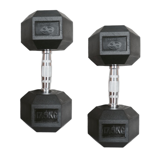 [IF-HK17.5] Dumbbell Hex/ Mancuerna Hexagonal 17.5 KG Marca Infinité PAR
