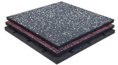 [IF-LP15-AZUL] Infinité Loseta De Piso  Para Gimnasio Grosor 15 mm Alto Trafico 1X1Mt Chispas Azules IF-LP15-AZUL